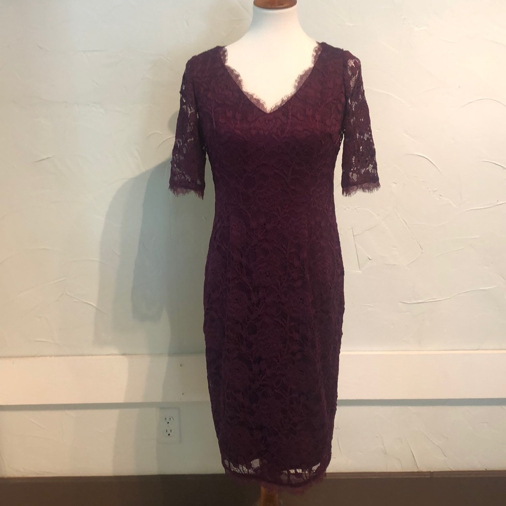 Adrianna Papell Purple Lace Dress Size 4